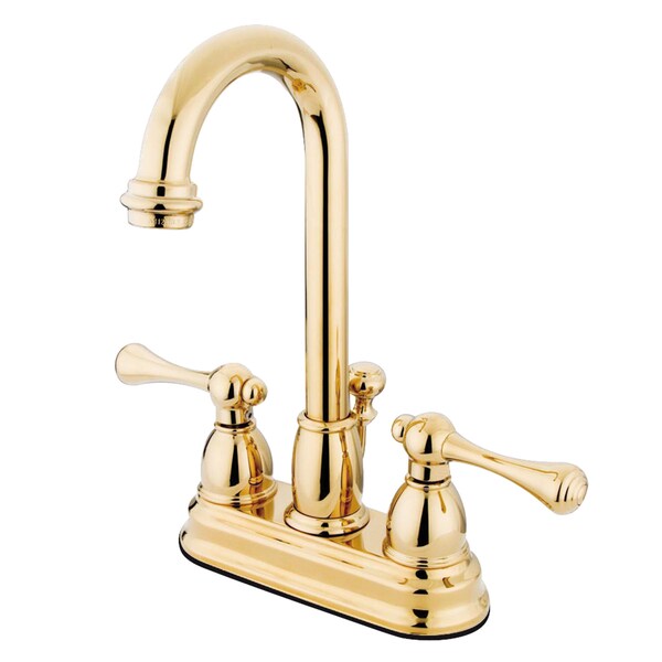 4" Centerset Bathroom Faucet, Polished Brass
